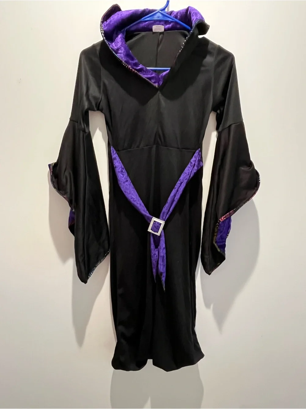 Spirit Black and Purple Hooded Witch Costume Dress